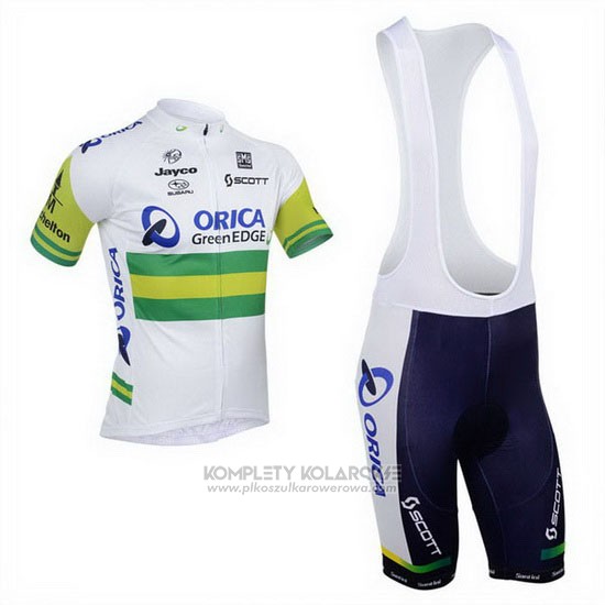 2013 Odziez Rowerowa Orica GreenEDGE Bialy Krotkie Rekawy i Rowerowe Szelkach